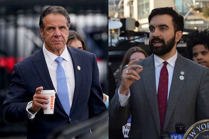Andrew Cuomo (izquierda) lidera con 35% en primeras preferencias, pero Zohran Mamdani (derecha) lo sigue de cerca con 32% tras un crecimiento meteórico