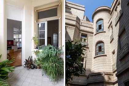 Construido en 1915 por la empresa de Juan Moliné, el edificio fue pensado como lugar de residencia para los médicos que trabajaban en el Hospital Español, que está muy cerca. Incluso en el remate había habitaciones para alojar a los cocheros de ambulancia. De alguna manera, los dueños de casa, que nos contaron estos datos tan interesantes, retomaron ese uso mixto.