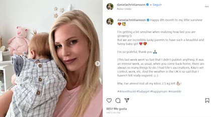 El sentido mensaje de Daniela Christiansson a su hija Elle