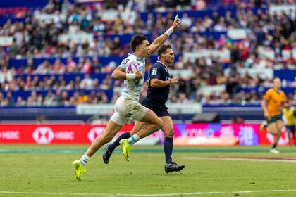 Marcos Moneta fue una de las figuras de los Pumas 7s en el Seven de Hong Kong