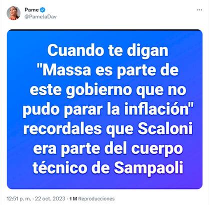 Pamela David hizo una comparación