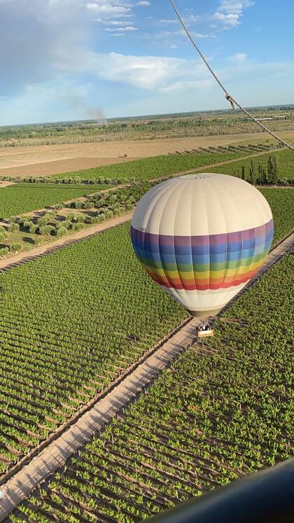 Una vista aérea de la experiencia que se pude vivir en Mendoza